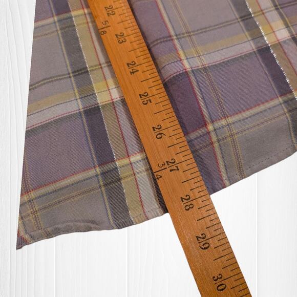 Women's Koret Purple Plaid Button Up Long Sleeve Top With Roll Up Option XL - Picture 8 of 8